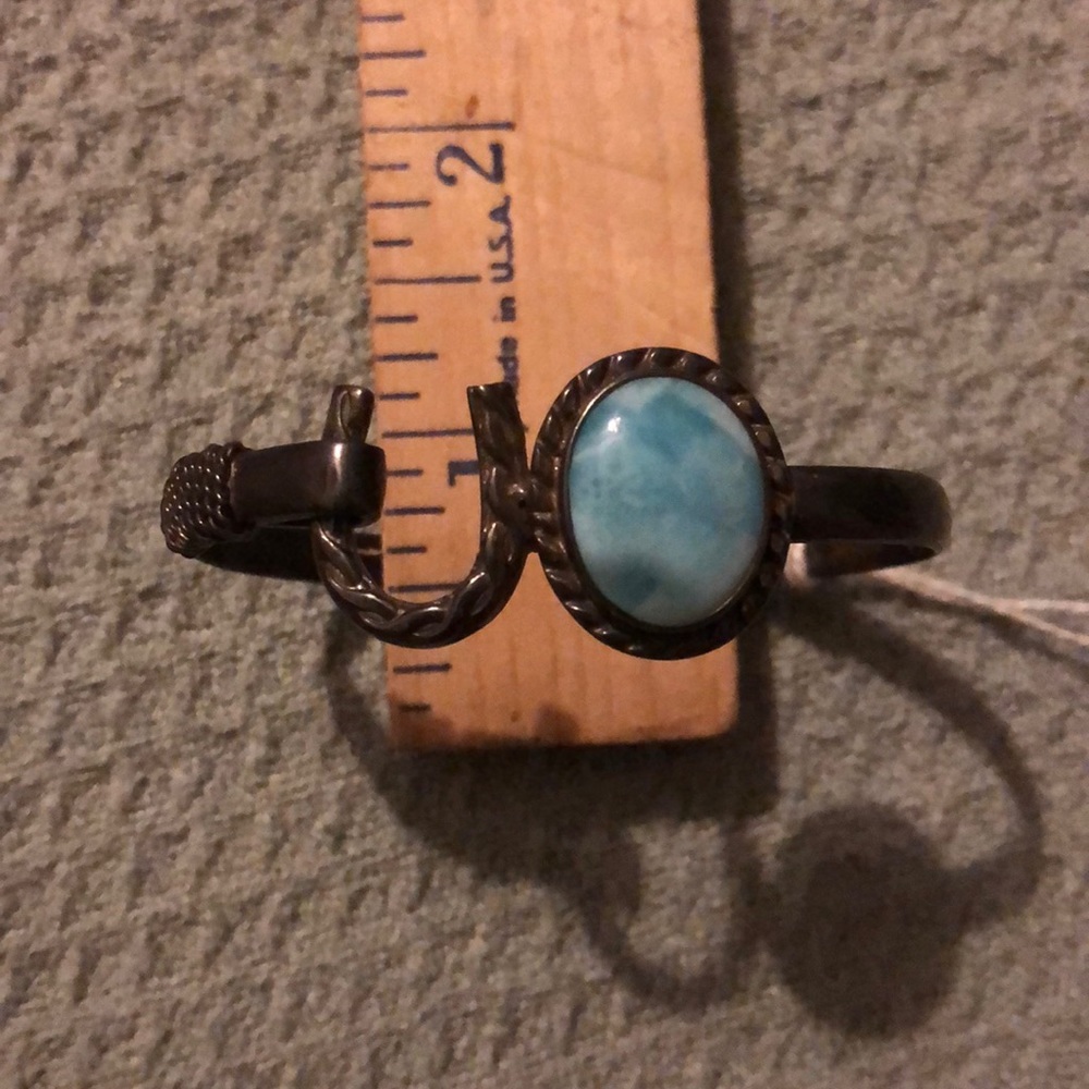 Small sterling Larimar bracelet